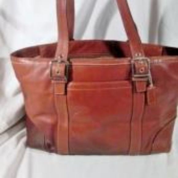 Coach Handbags - COACH F12609 Leather Handbag Satchel Tote Bag